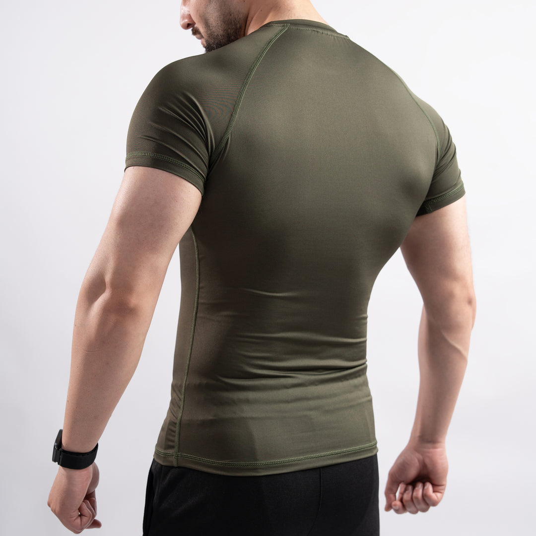 Olive Half Sleeve Compression Tee