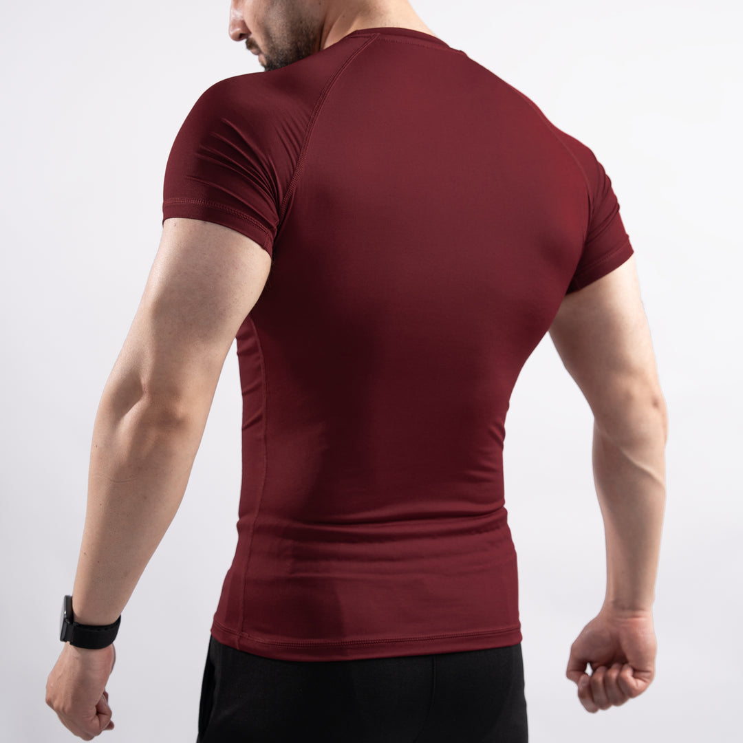 Maroon Half Sleeve Compression Tee