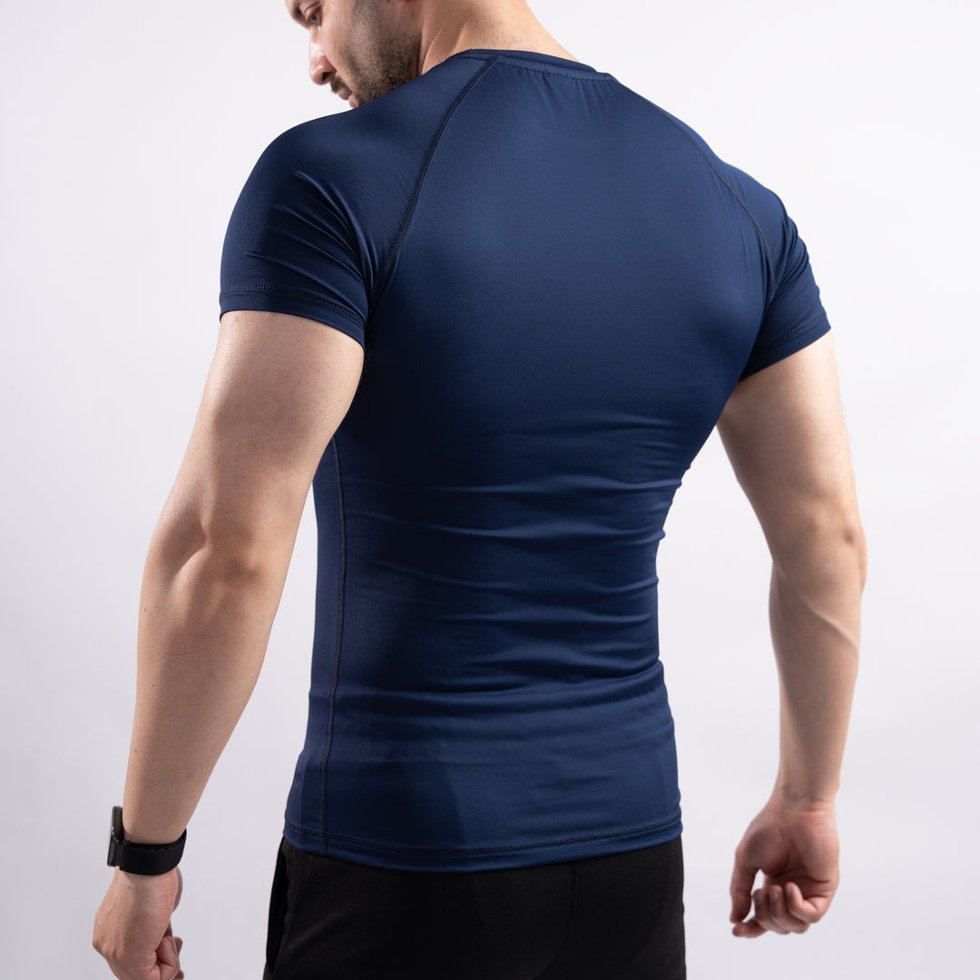 Navy Half Sleeve Compression Tee