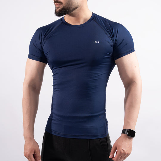 Navy Half Sleeve Compression Tee