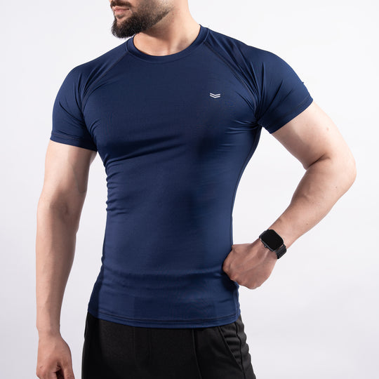 Navy Half Sleeve Compression Tee