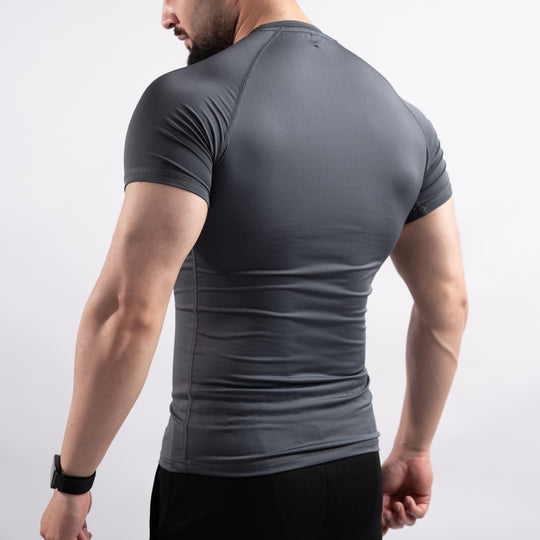 Gray Half Sleeve Compression Tee