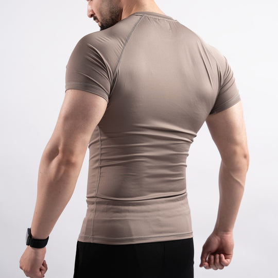 Khaki Half Sleeve Compression Tee