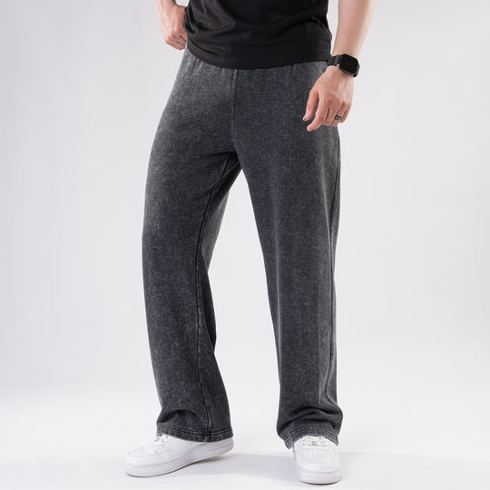 Gray Acid Wash Baggy Trouser