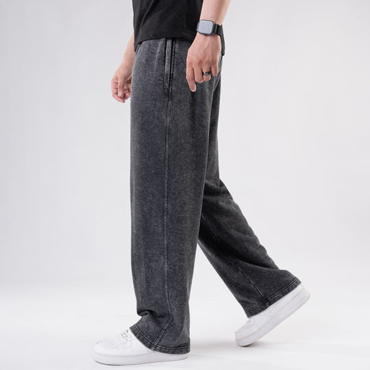 Gray Acid Wash Baggy Trouser