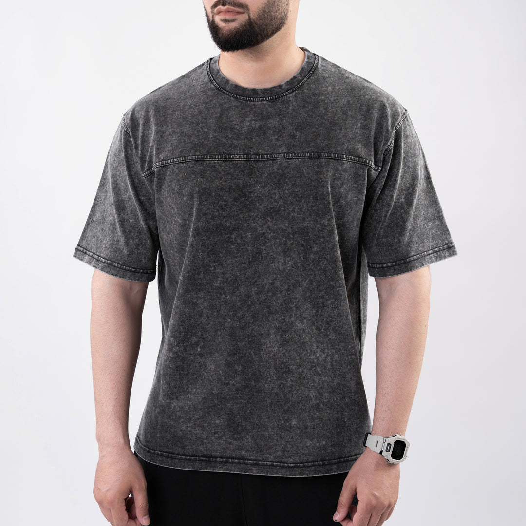 Grey Shirt Rated R Gray Acid Wash Paneled Oversize T-Shirt – Rad Clothing Store