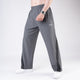 Gray Micro with Slant Stripes Baggy Fit Trousers