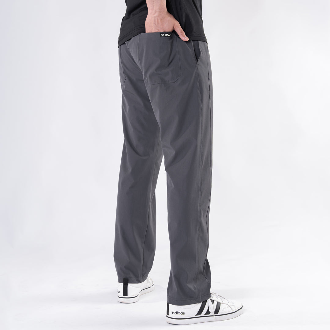 Premium Gray Crinkle Lycra 4-Way Stretch Straight Fit Pants