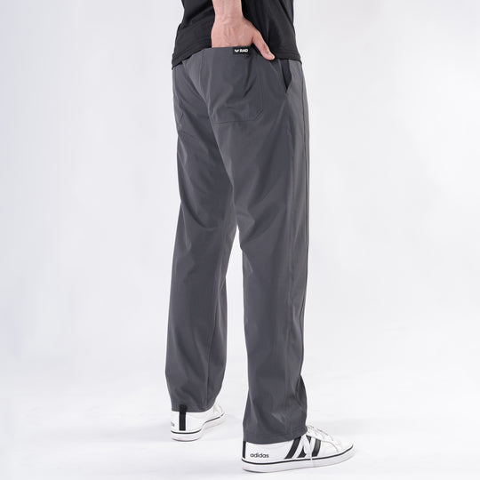 Premium Gray Crinkle Lycra 4-Way Stretch Straight Fit Pants