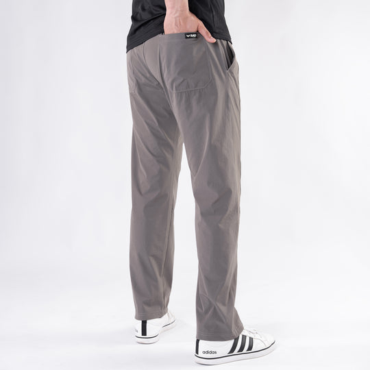 Premium Khaki Crinkle Lycra 4-Way Stretch Straight Fit Pants