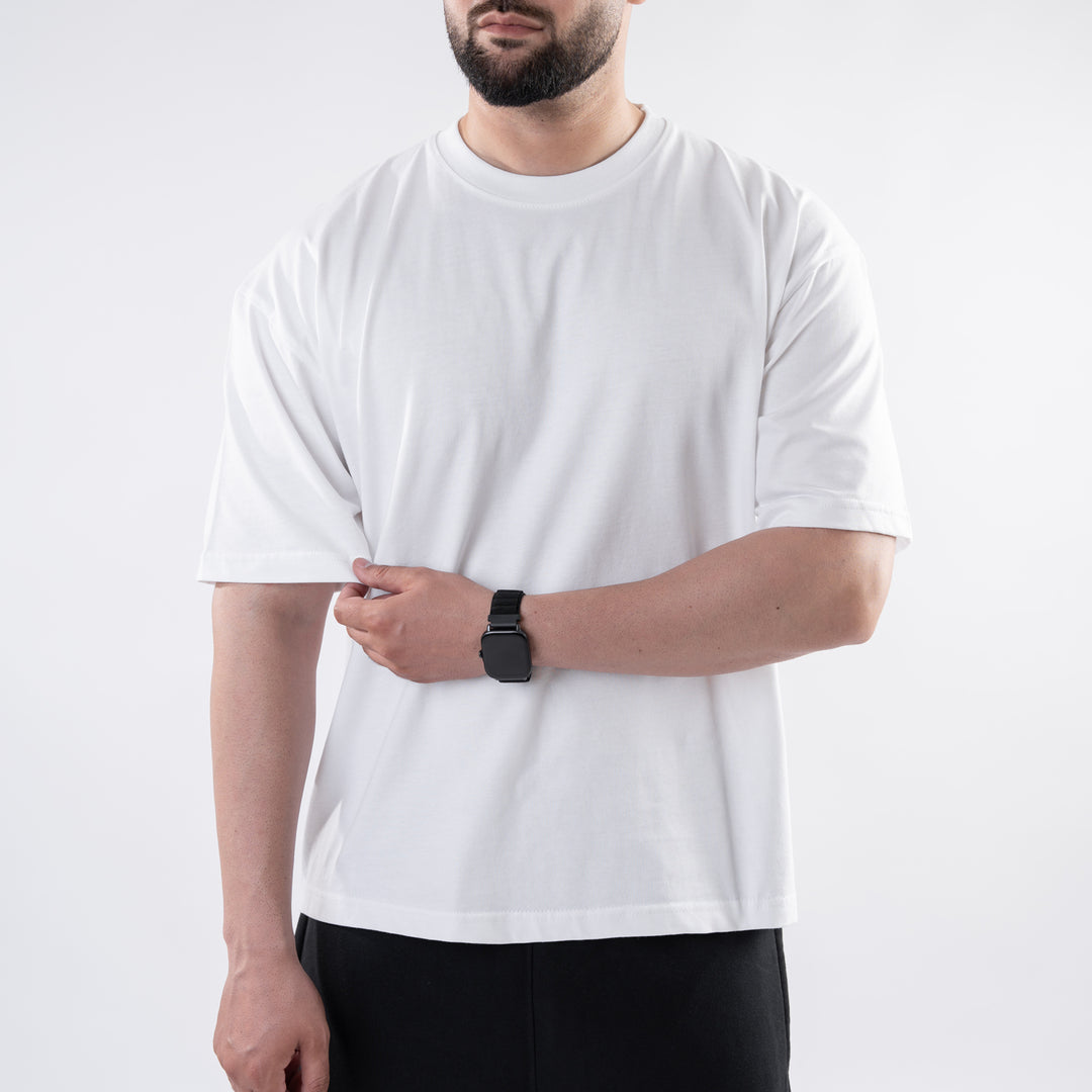 White Plain Boxy Fit T-Shirt