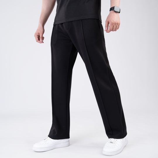 Scuba Black 4-Way Stretch Front Stitch Trousers