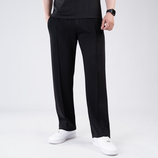 Scuba Black 4-Way Stretch Front Stitch Trousers