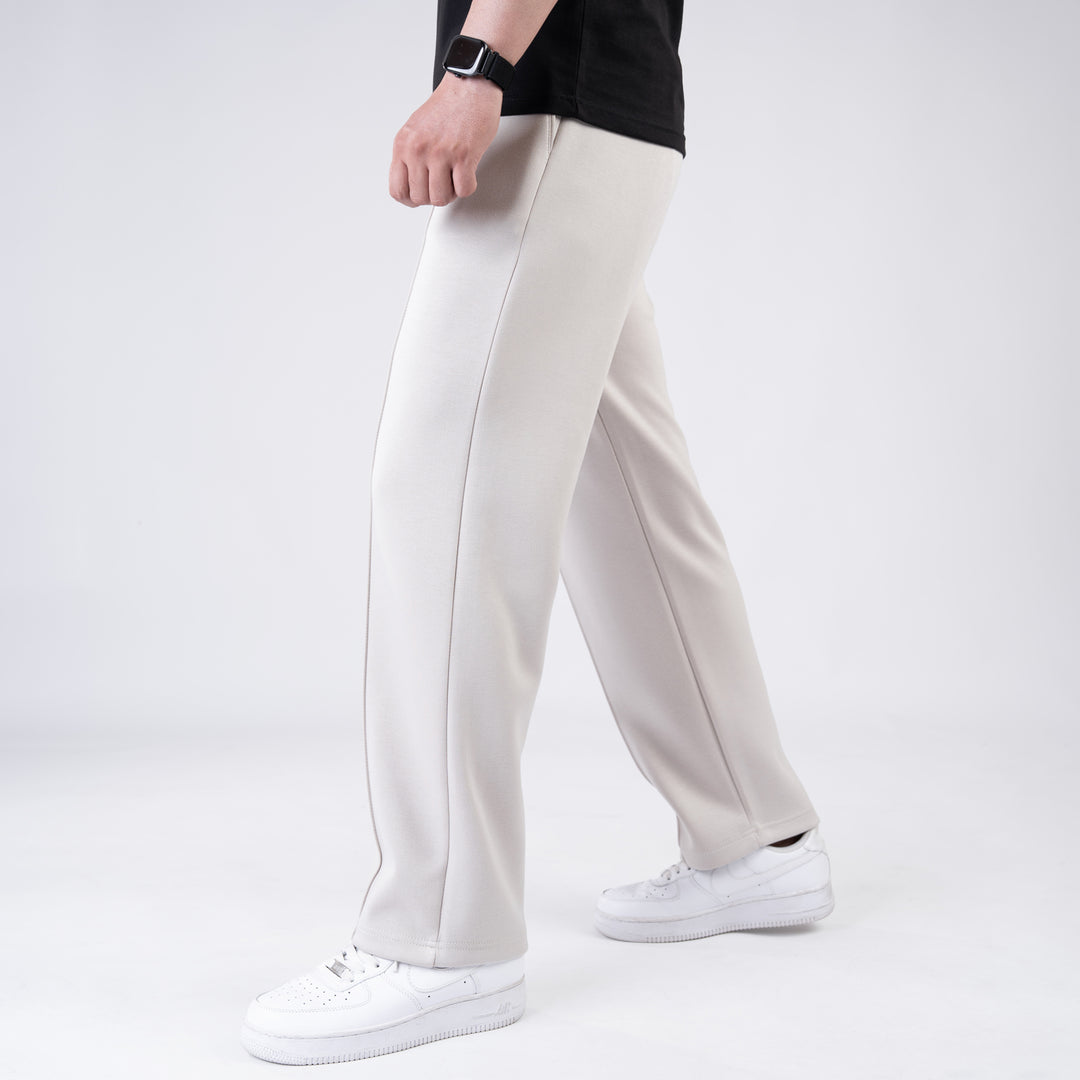 Scuba Off-White 4-Way Stretch Front Stitch Trousers