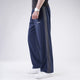 Navy Micro Baggy Fit Trousers with Three Straight Stripes