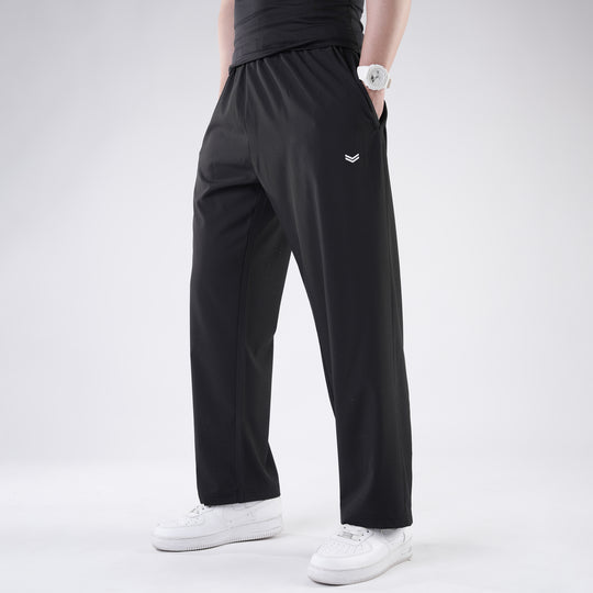 Black Lazer Cut Mesh Baggy Fit Trousers