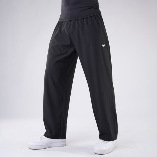 Black Lazer Cut Mesh Baggy Fit Trousers