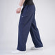 Navy Laser Cut Micro Baggy Fit Trousers