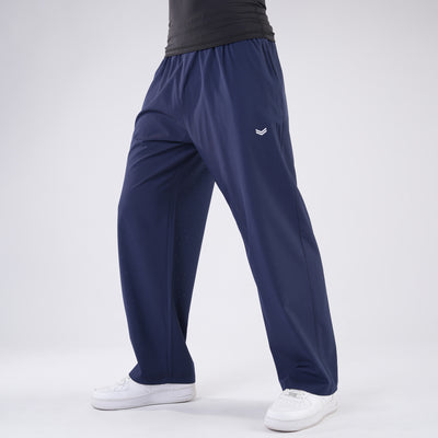 Navy Lazer Cut Mesh Baggy Fit Trousers