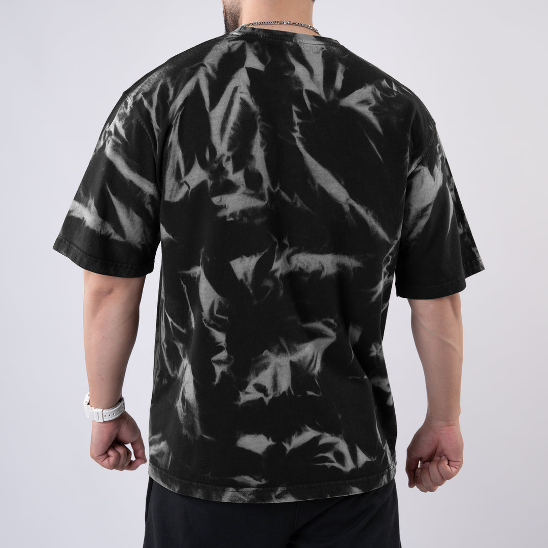 Black Oversize T-shirt with Gray Bleech Out Wash