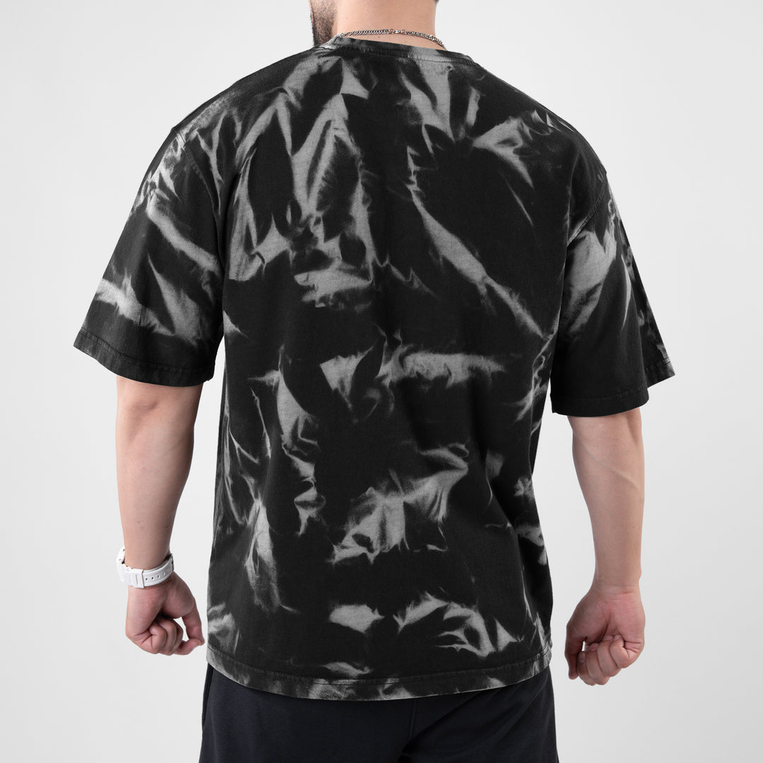 Black Oversize T-shirt with Gray Bleech Out Wash