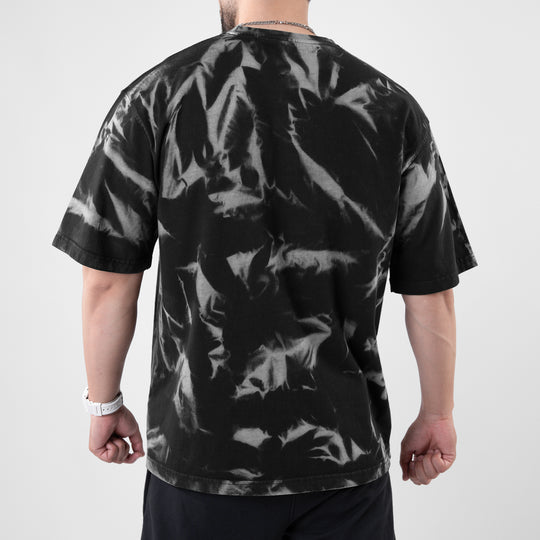 Black Oversize T-shirt with Gray Bleech Out Wash