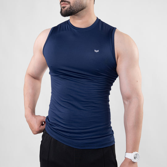 Navy Sleeveless Compression Tee