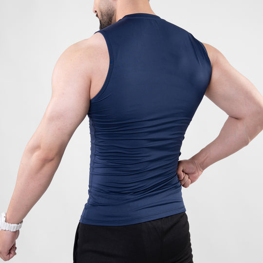 Navy Sleeveless Compression Tee