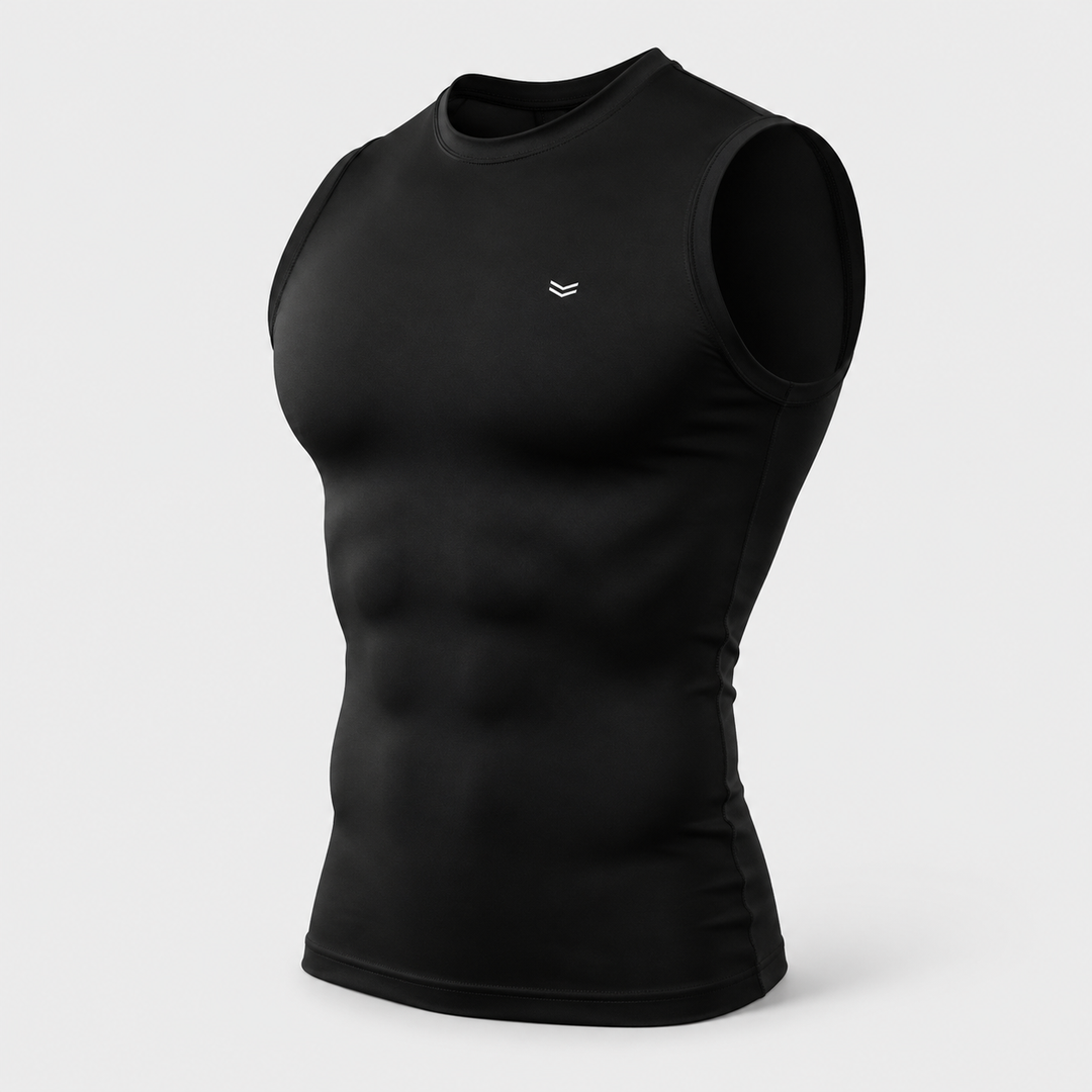 Black Sleeveless Compression Tee