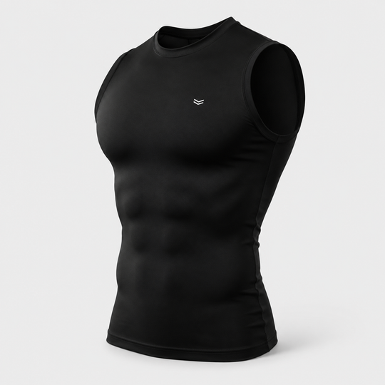 Black Sleeveless Compression Tee