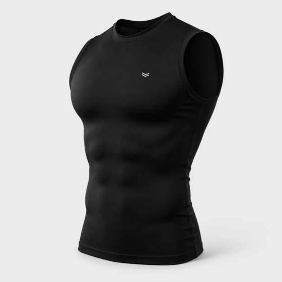 Black Sleeveless Compression Tee