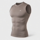 Khaki Sleeveless Compression Tee