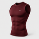 Maroon Sleeveless Compression Tee