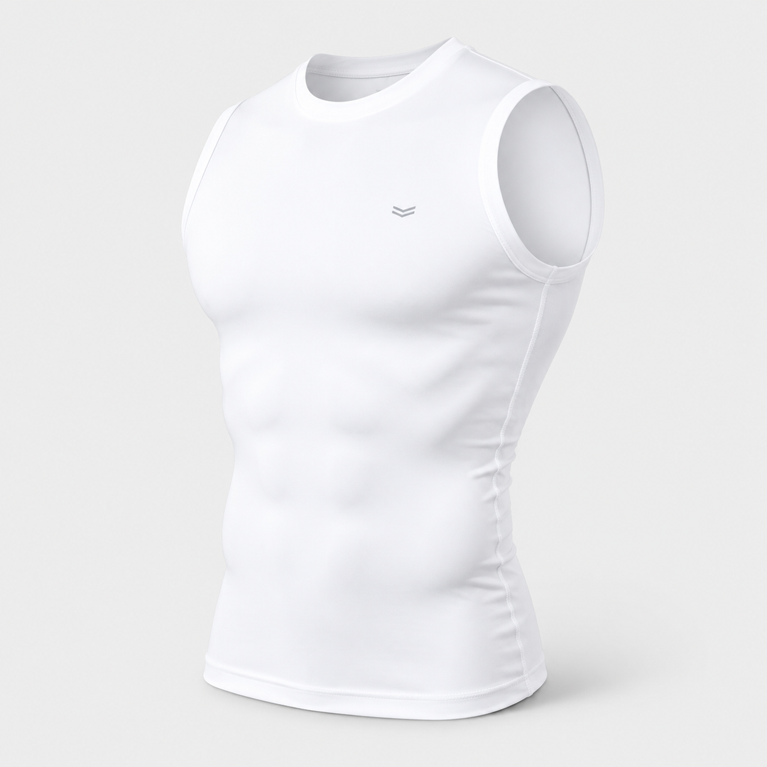 White Sleeveless Compression Tee
