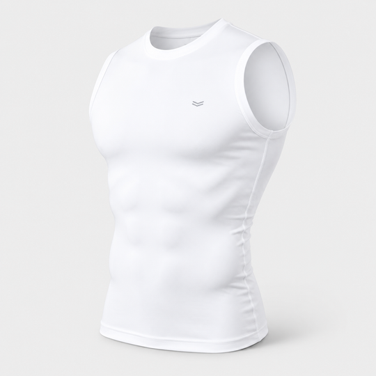 White Sleeveless Compression Tee