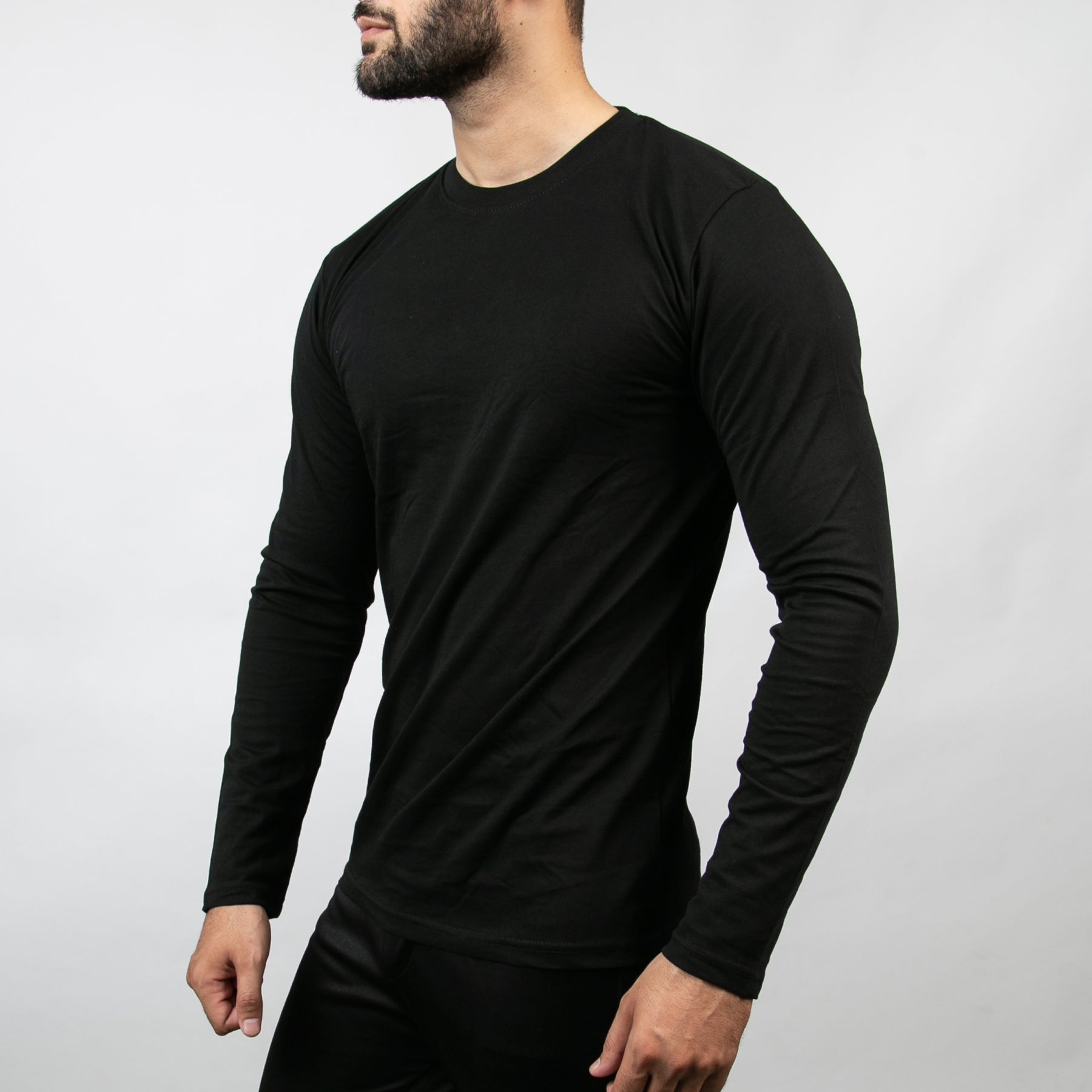 Plain Black Full Sleeves T-Shirt – RadStore.pk