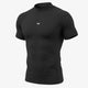 Black Mock Neck Half Sleeve Compression T-Shirt