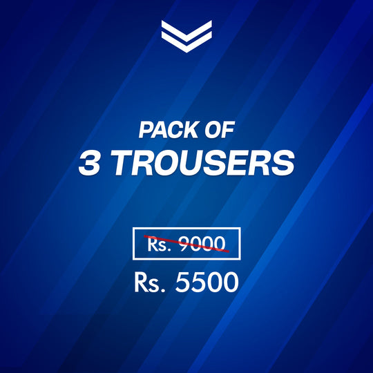 Bundle Pack of Any 3 Trousers (Flat 40% Off)