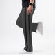 Gray Wide Leg Trouser with Bold Black Stripes