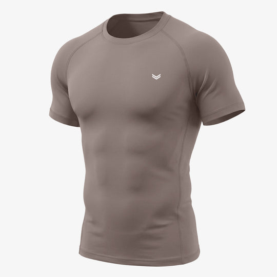 Khaki Half Sleeve Compression Tee