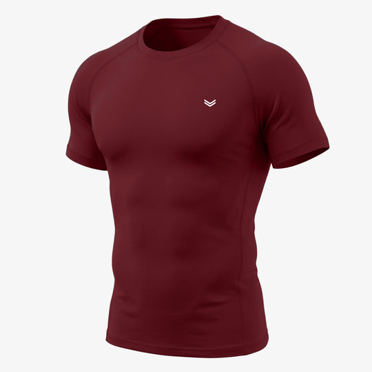 Maroon Half Sleeve Compression Tee