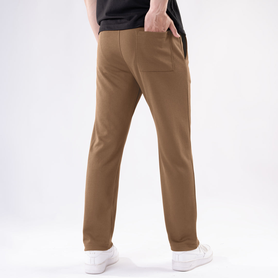 Mustard Straight Fit Pleated Trousers