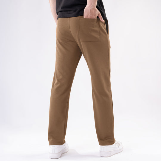 Mustard Straight Fit Pleated Trousers