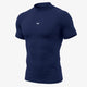 Navy Mock Neck Half Sleeve Compression T-Shirt