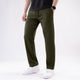 Olive Straight Fit Pleated Trousers