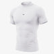 White Mock Neck Half Sleeve Compression T-Shirt