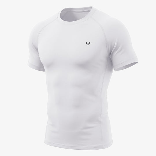 White Half Sleeve Compression Tee
