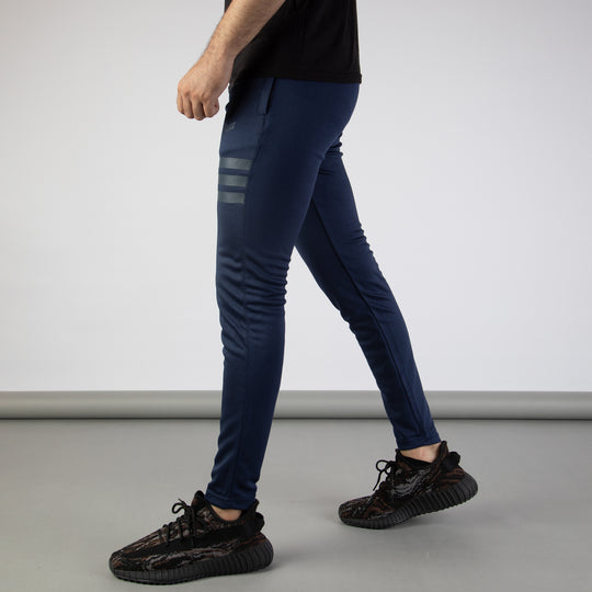 Navy Quick Dry Bottoms with Three Printed Gray Stripes