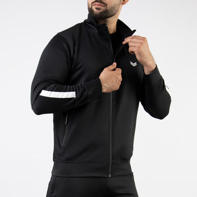 Premium Black Hyper Series Lycra Jacket with White Detailing