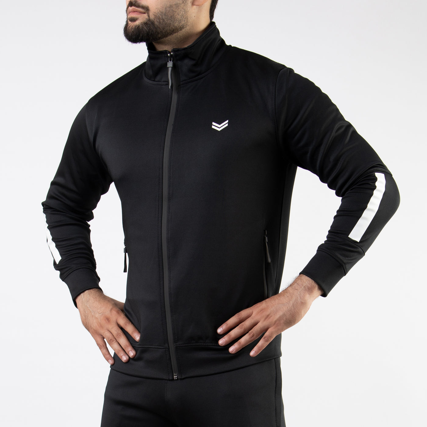 Premium Black Hyper Series Lycra Jacket with White Detailing